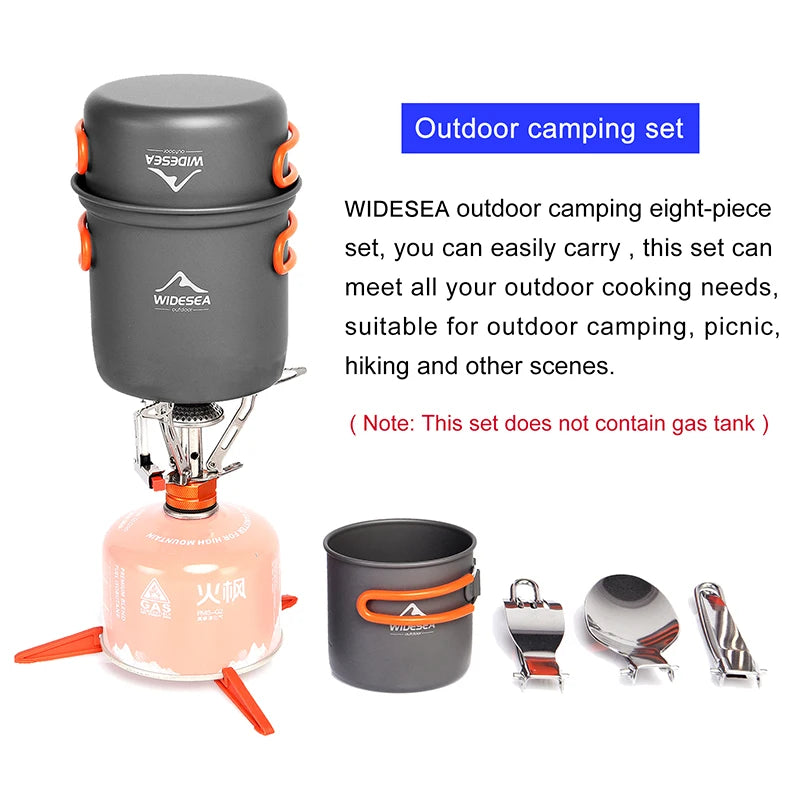 Widesea Camping Cookware Set With Foldable Pot And Utensils