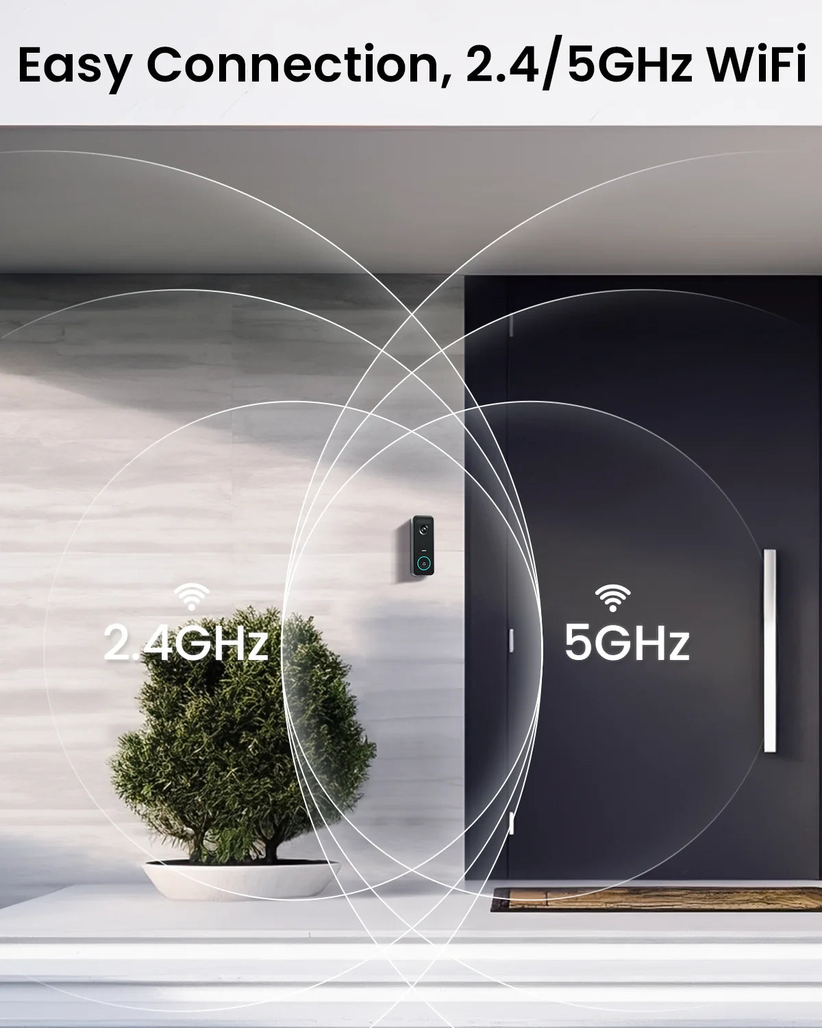 Dekco 5MP Ultra HD WiFi Video Doorbell With Alexa Compatibility