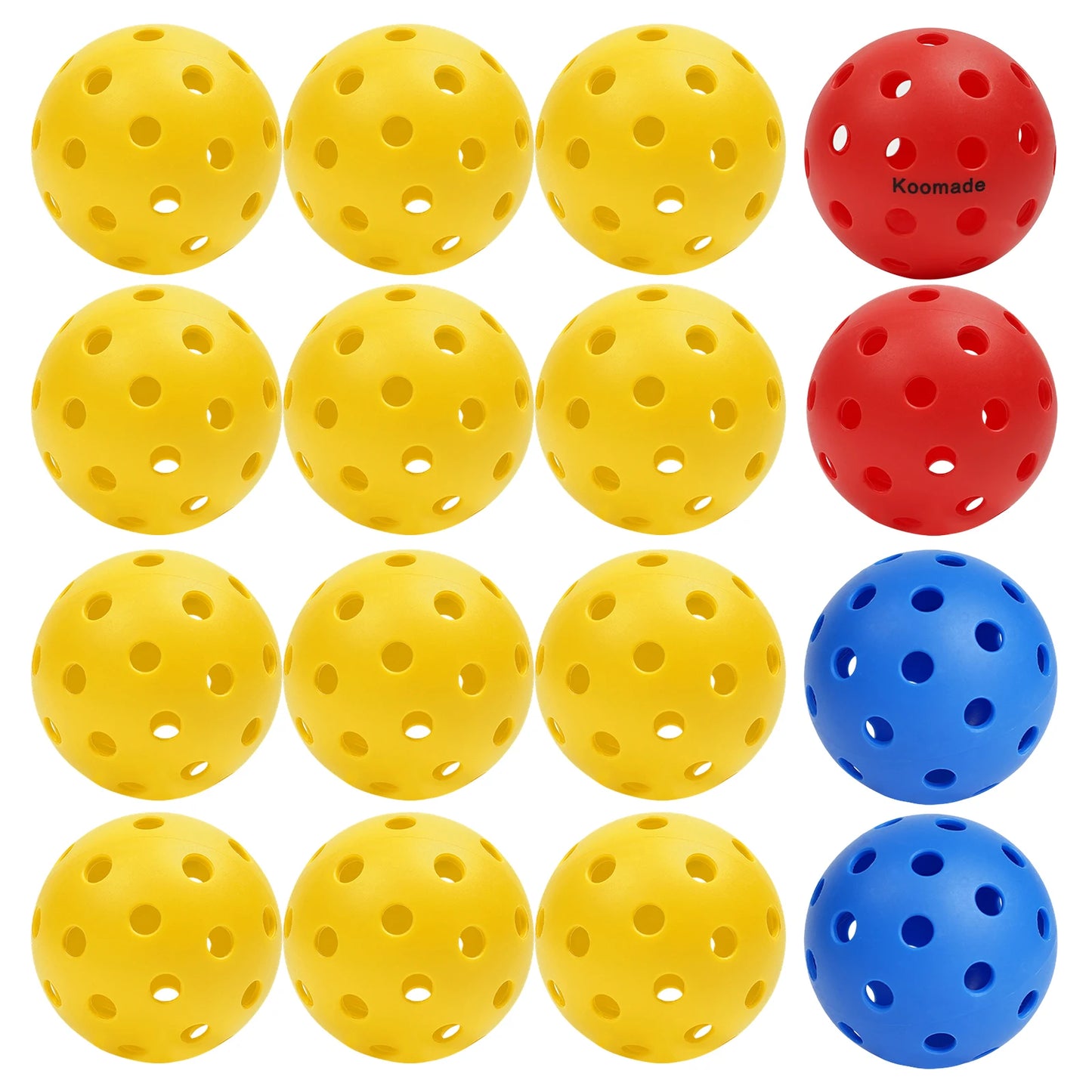 KOOMADE Pickleball Balls 40-Hole Durable Training And Practice Pack