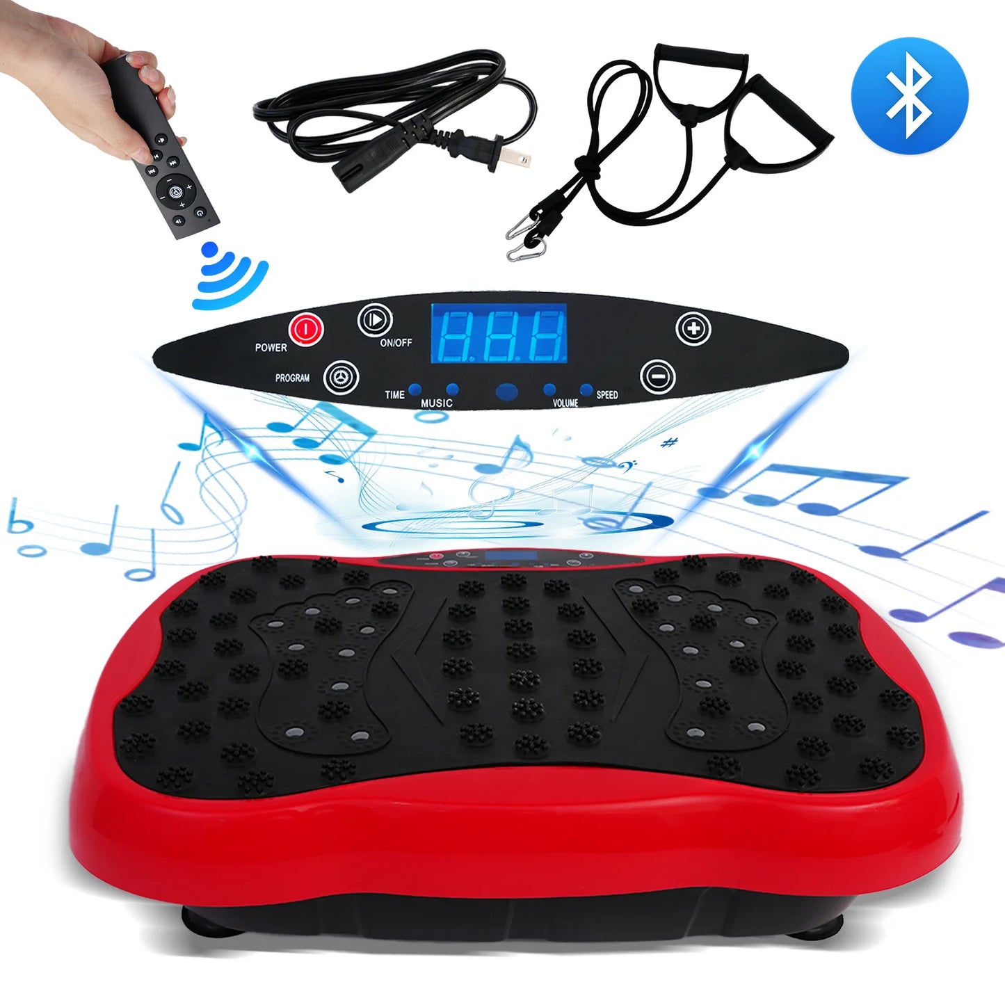 Vibration Plate Exercise Machine 330lbs Capacity With Resistance Bands Remote