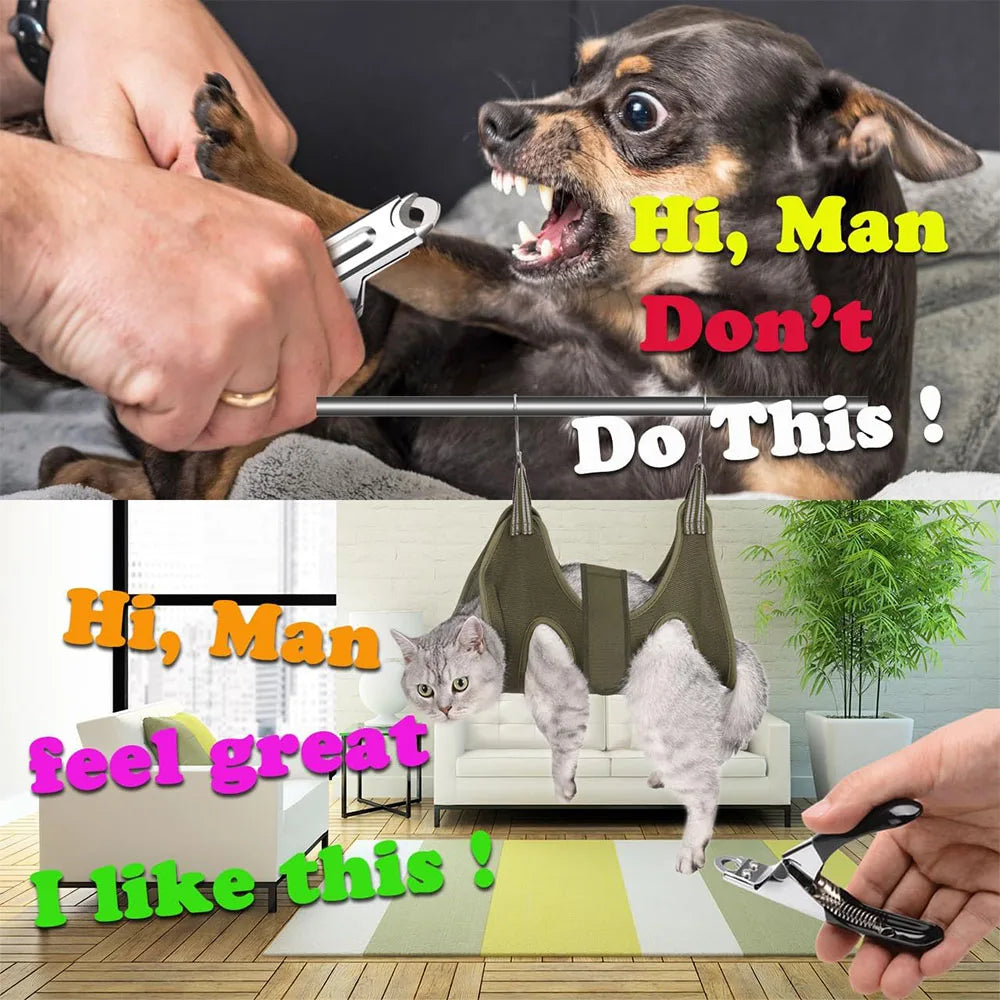 Pet Grooming Hammock Nail Clipper Fixer For Cats And Dogs
