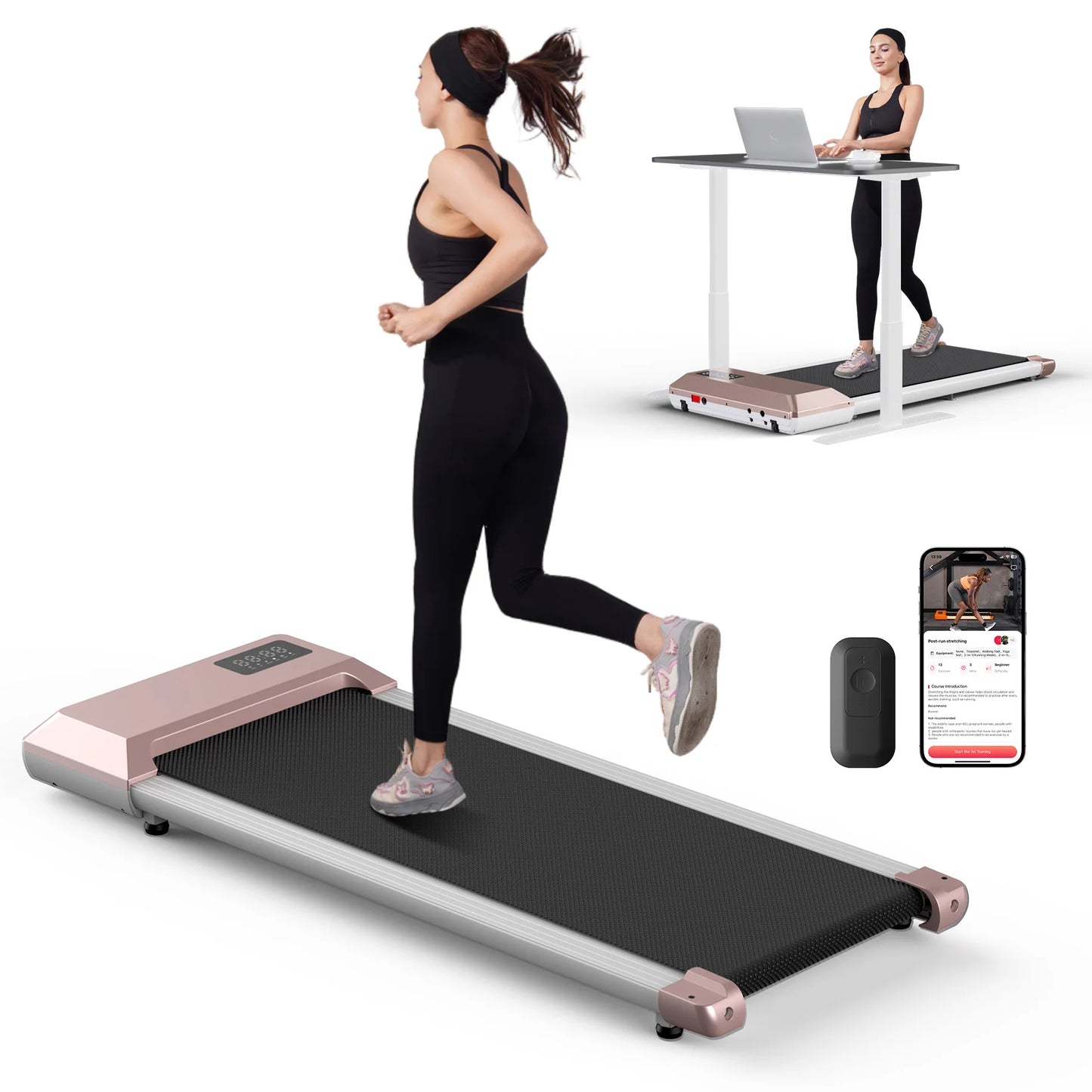 Home Use Treadmill 2.5HP 300lbs Capacity TwoInOne Walking Running