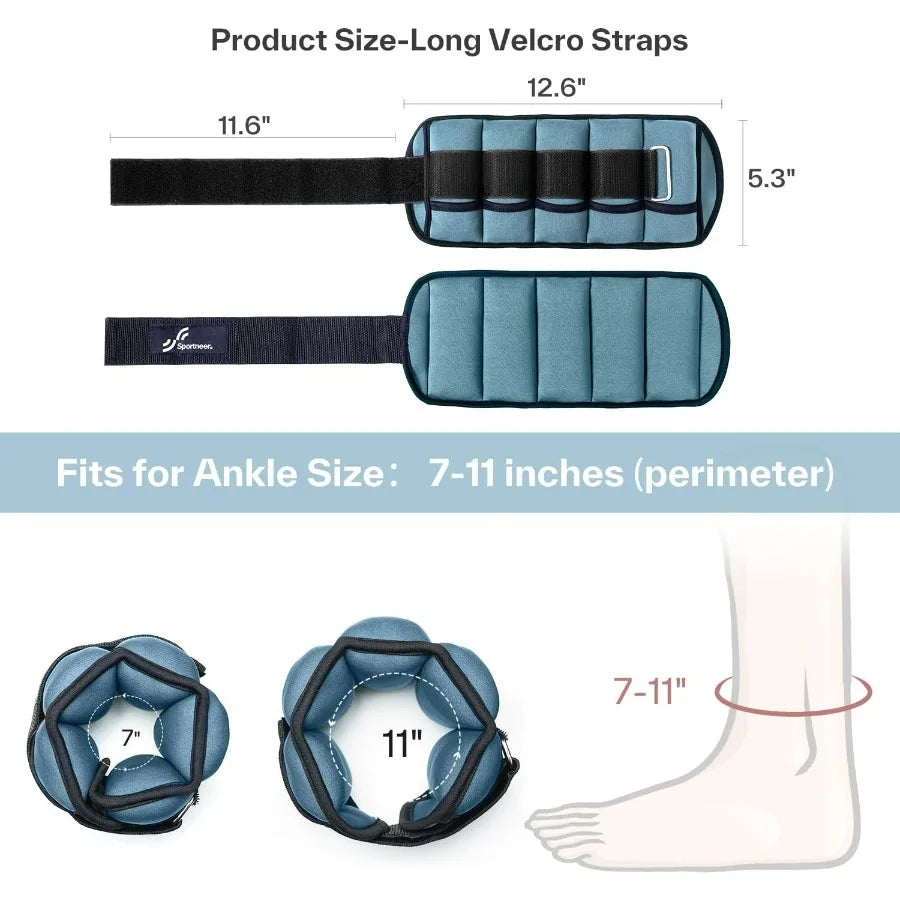 LISM Adjustable Ankle Weights 7 Lbs Pair For Strength Training