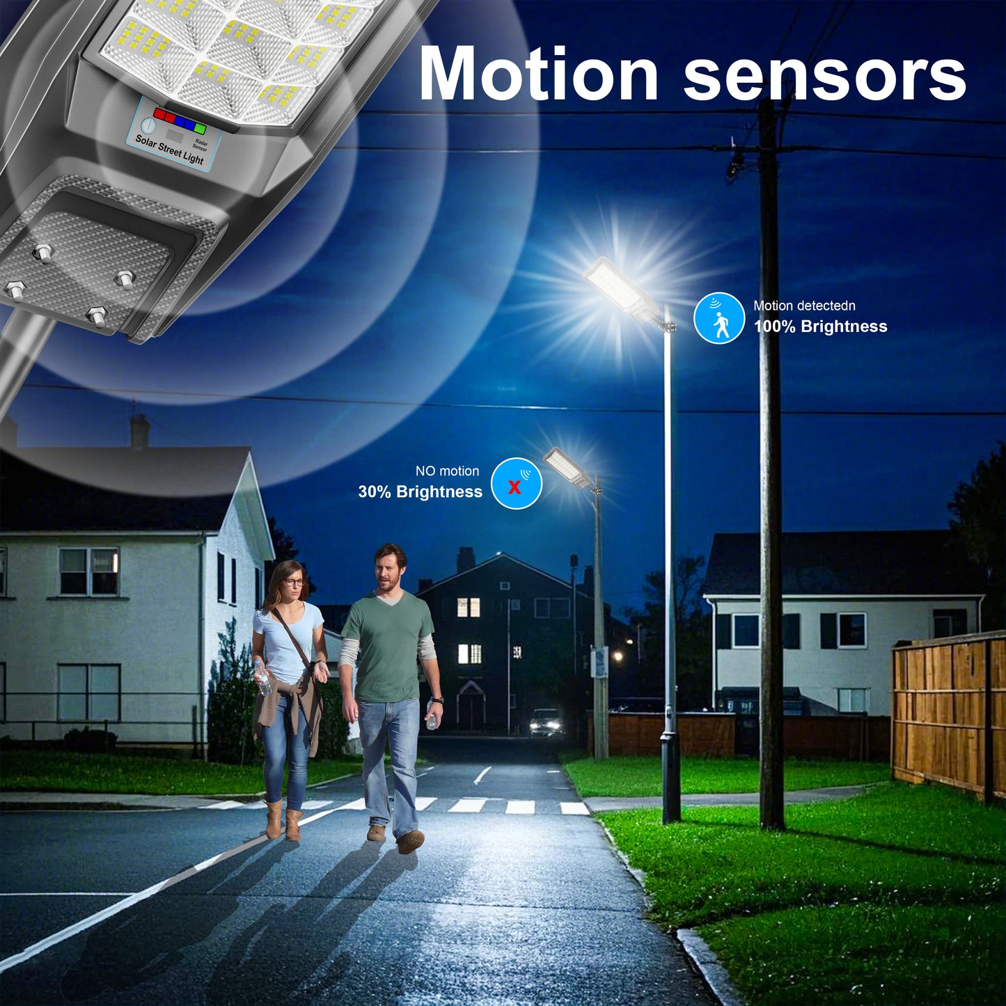 Outdoor Solar Motion Light With Dusk To Dawn Sensor