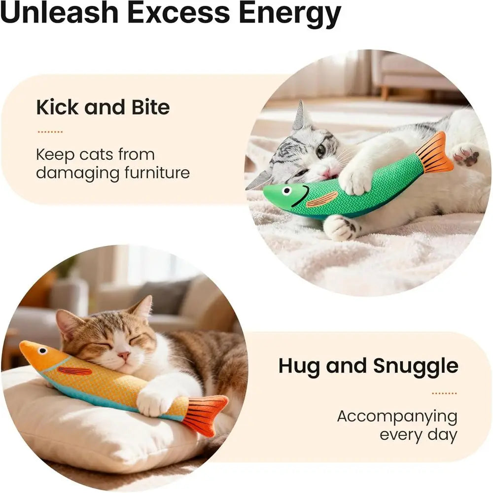 Cat Toys Saurysh, 3 Pack, Catnip Crinkle Sound, Soft and Durable, Interactive Kitten Kicker or Indoor Kitty Exercise 9.4 Inches