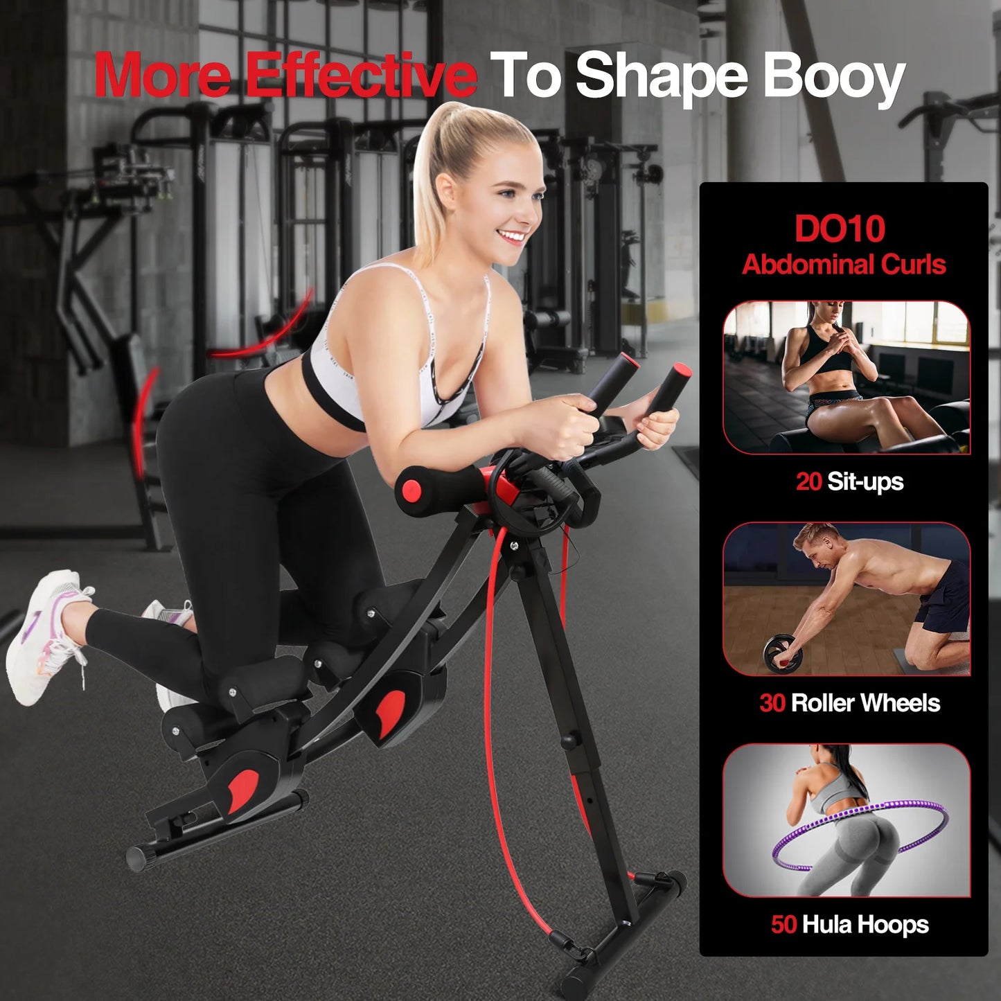 Dual Track Ab Machine And Ab Cruncher Foldable Home Gym