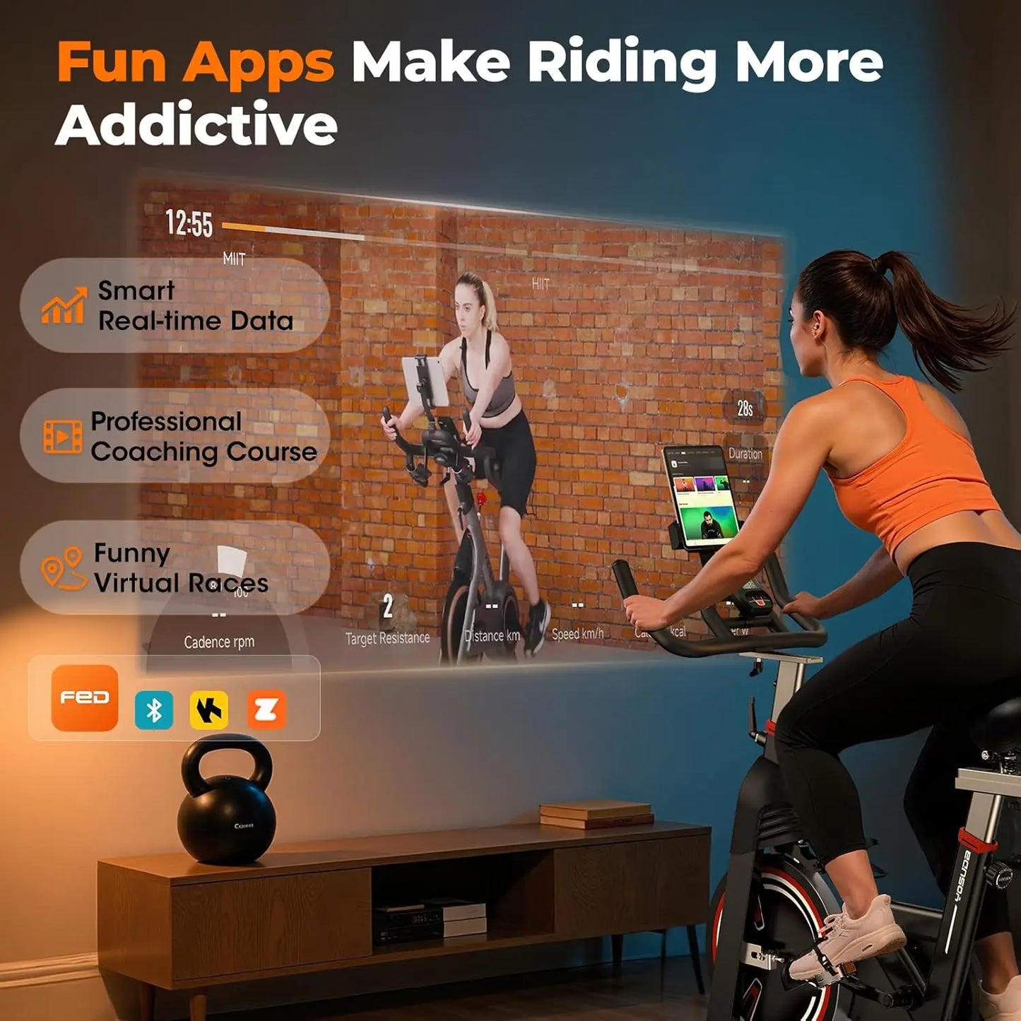 YOSUDA Pro Magnetic Exercise Bike With Bluetooth Indoor Cycling