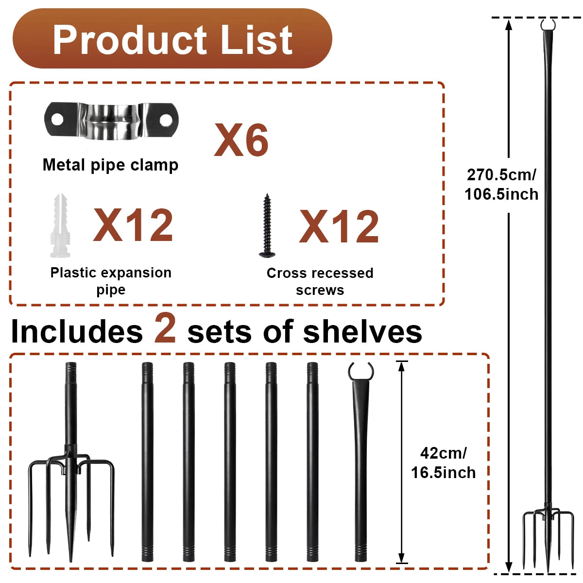 Aiopp Heavy Duty String Light Poles With Fork Waterproof Stand