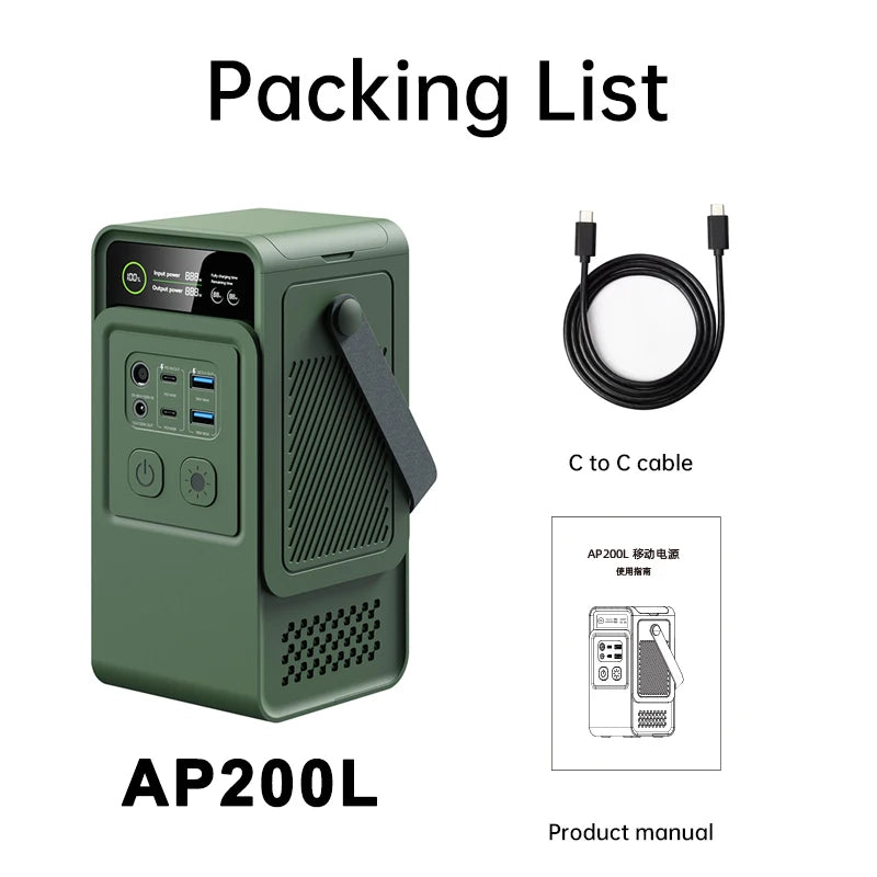 CTOLITY 200W Portable Power Station 192Wh Lifepo4 Battery