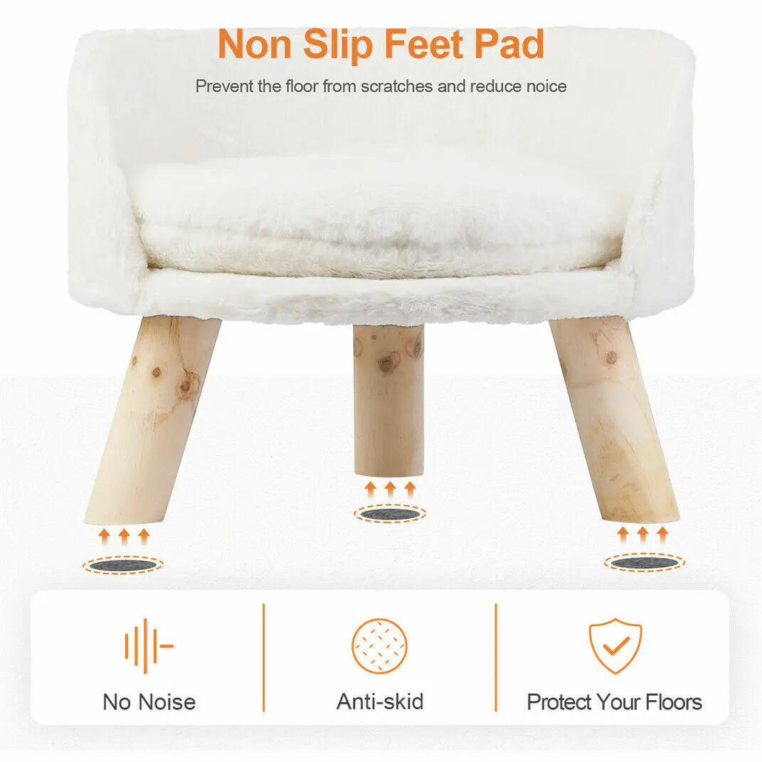NONECN Luxury Soft Cat Bed With Plush Fabric Cushion Pad