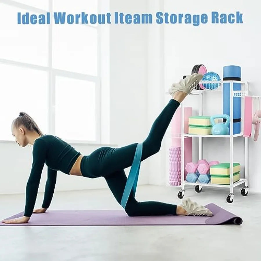 SHXI Yoga Mat Storage Rack Metal Gym Organizer Yoga Mats