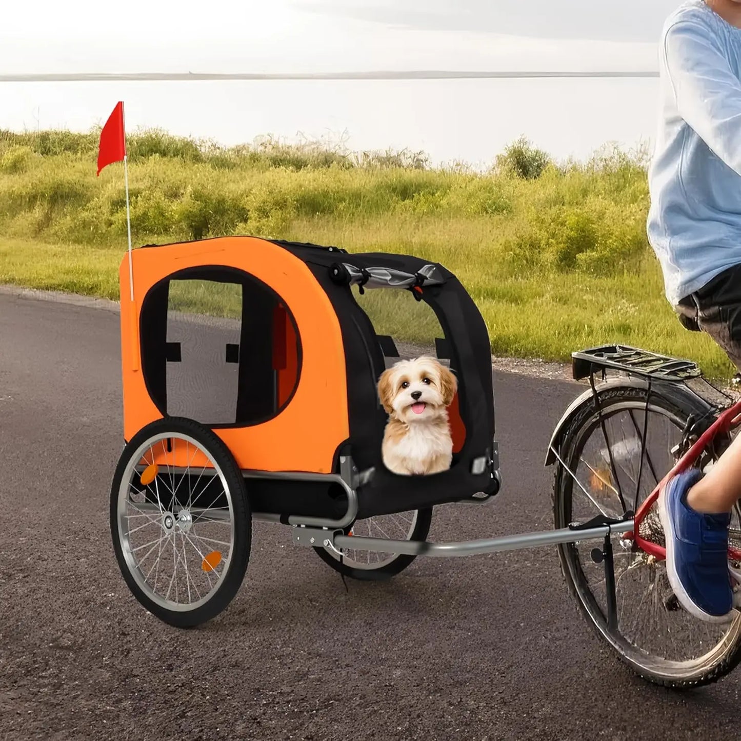 TWISTER.CK Foldable Dog Bike Trailer With Oxford Fabric Carrier