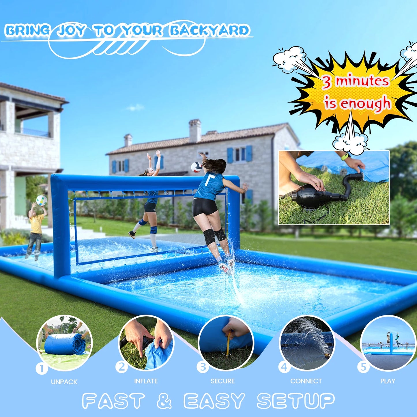 RTS Inflatable Outdoor Volleyball Court for Water Games