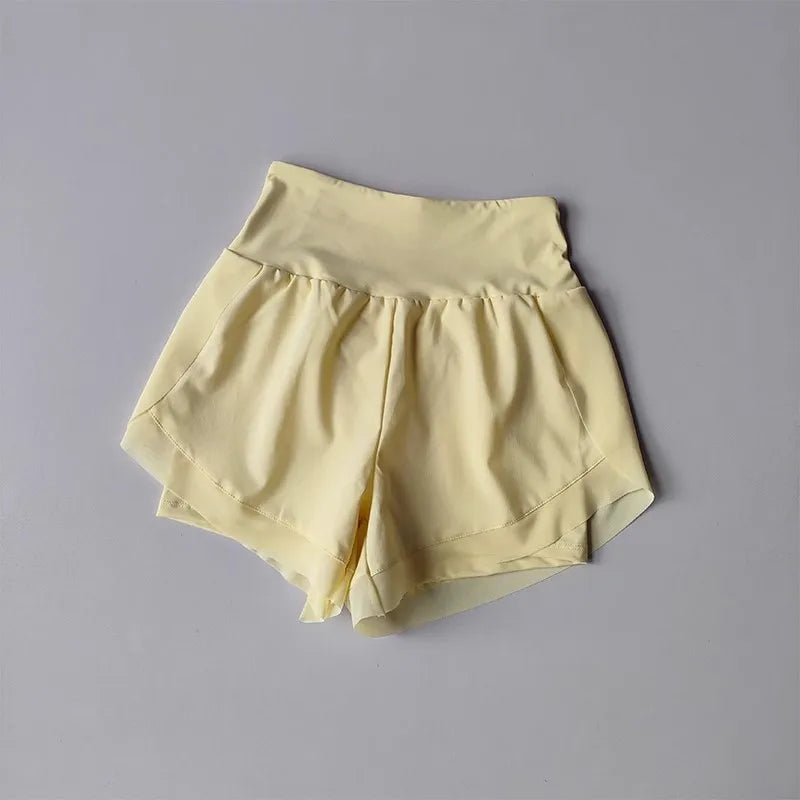 Women's 2-In-1 Mesh Quick-Dry Yoga Shorts High Waist