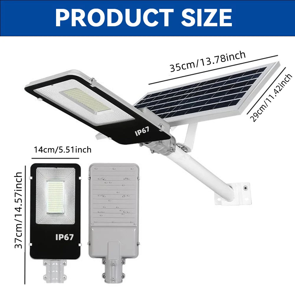 Solar Street Light 8000mAh Dusk to Dawn Flood Lamp Outdoor