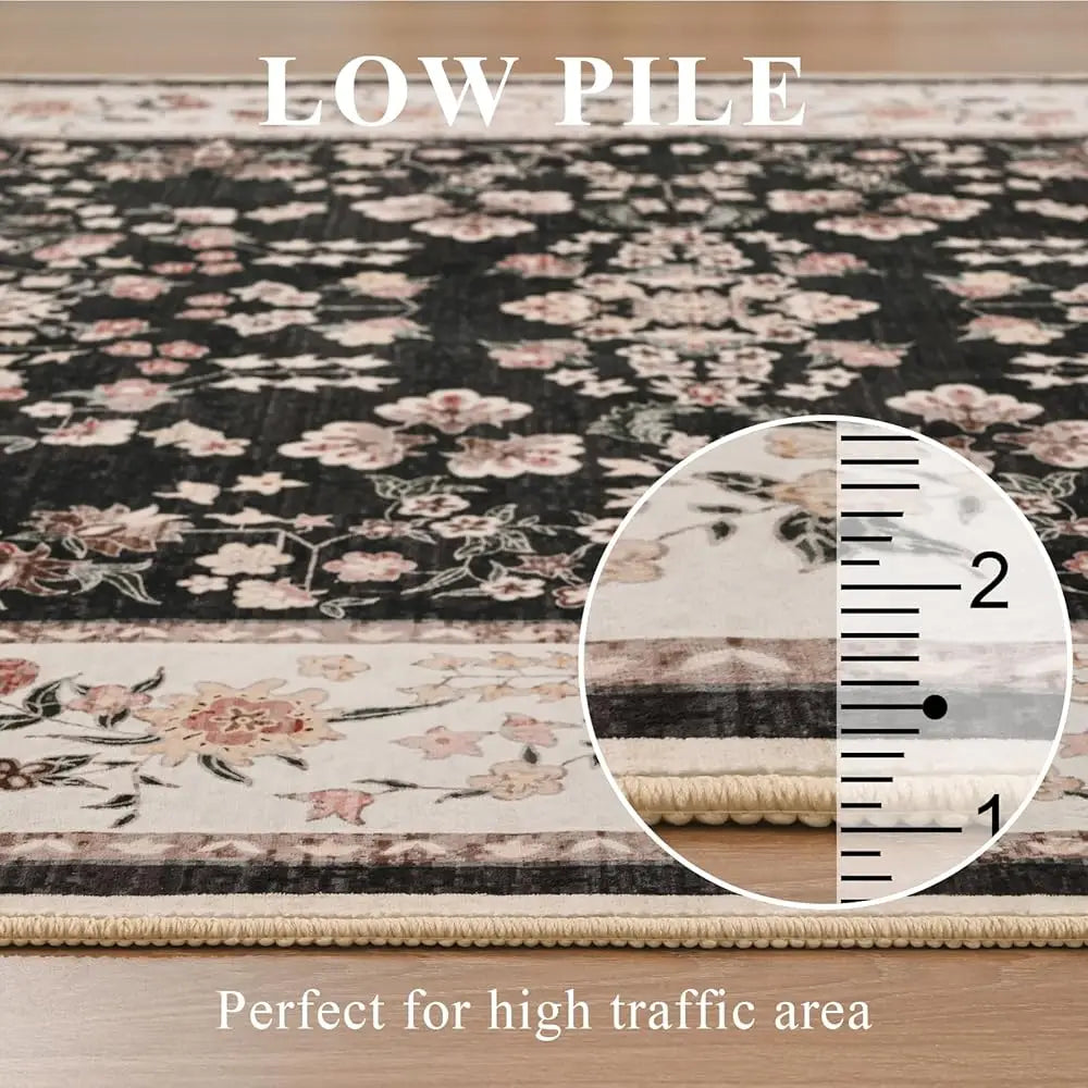 DIXSG Washable Cotton Rug For Living Room Non Slip Oriental Mat