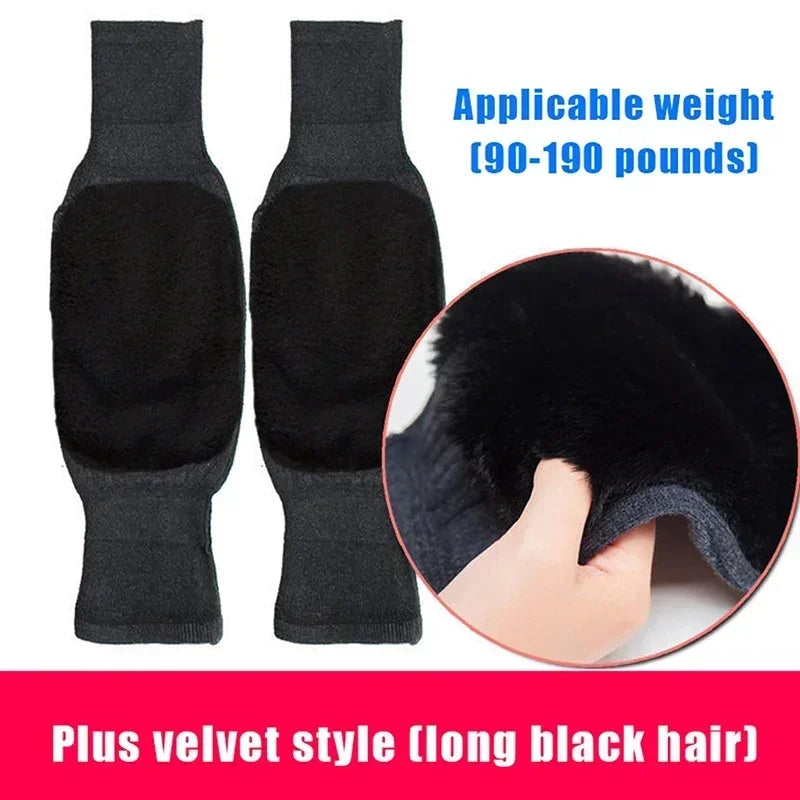 Rabbit Fur Knee Pads for Winter Knee Support