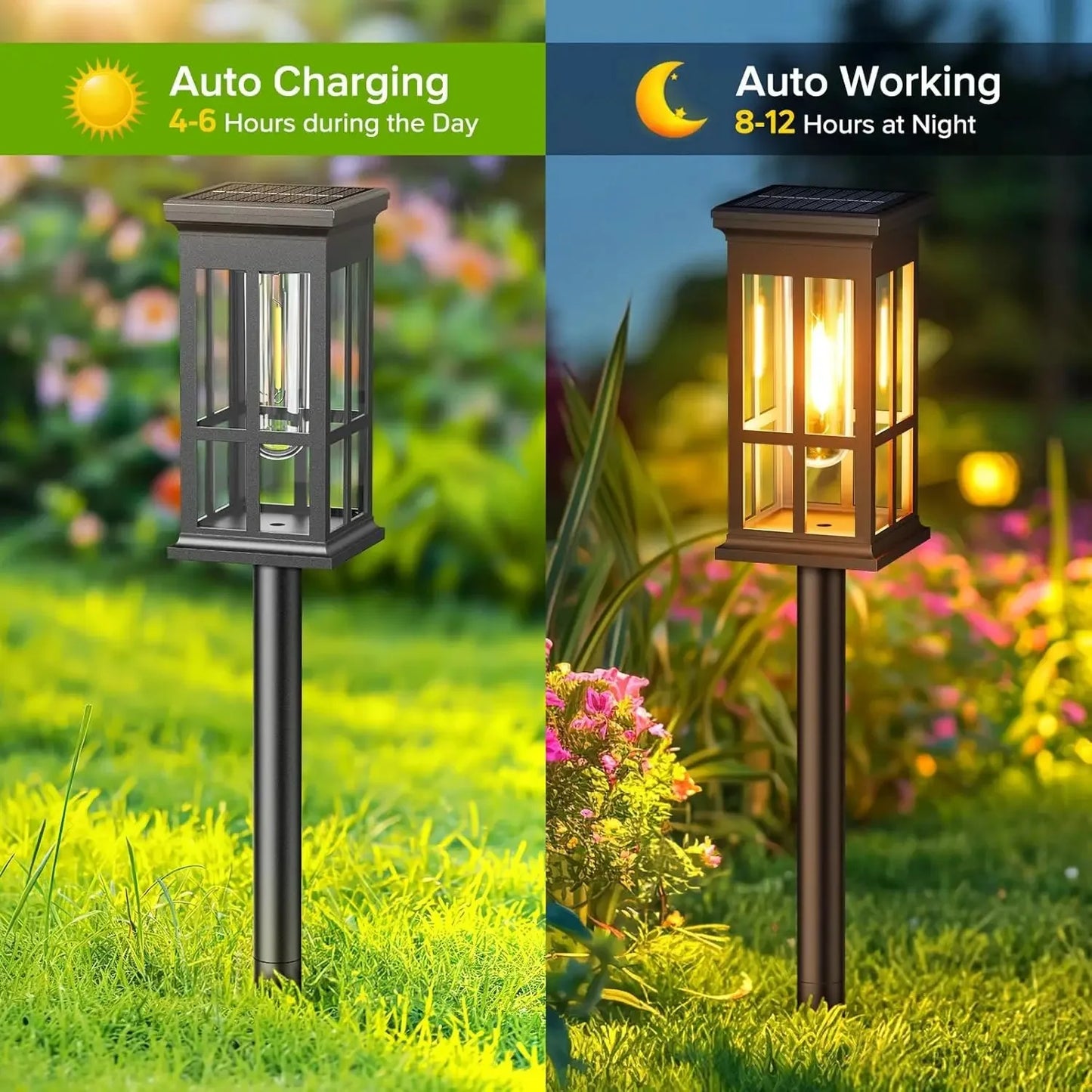 Solar Pathway Light Outdoor LED IP65 Waterproof Landscape Garden Walkway