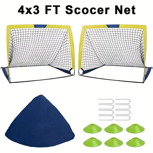 Portable Soccer Goals Set For Backyard Or Indoor Net