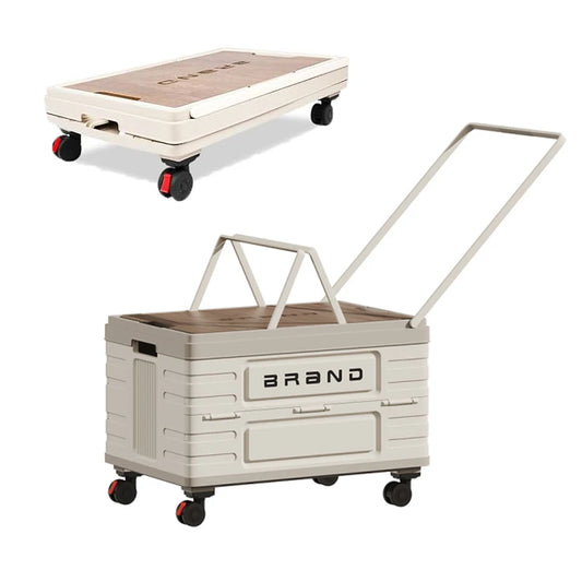 360 Degree Rotating Foldable Storage Cart With Heavy Duty Wheels