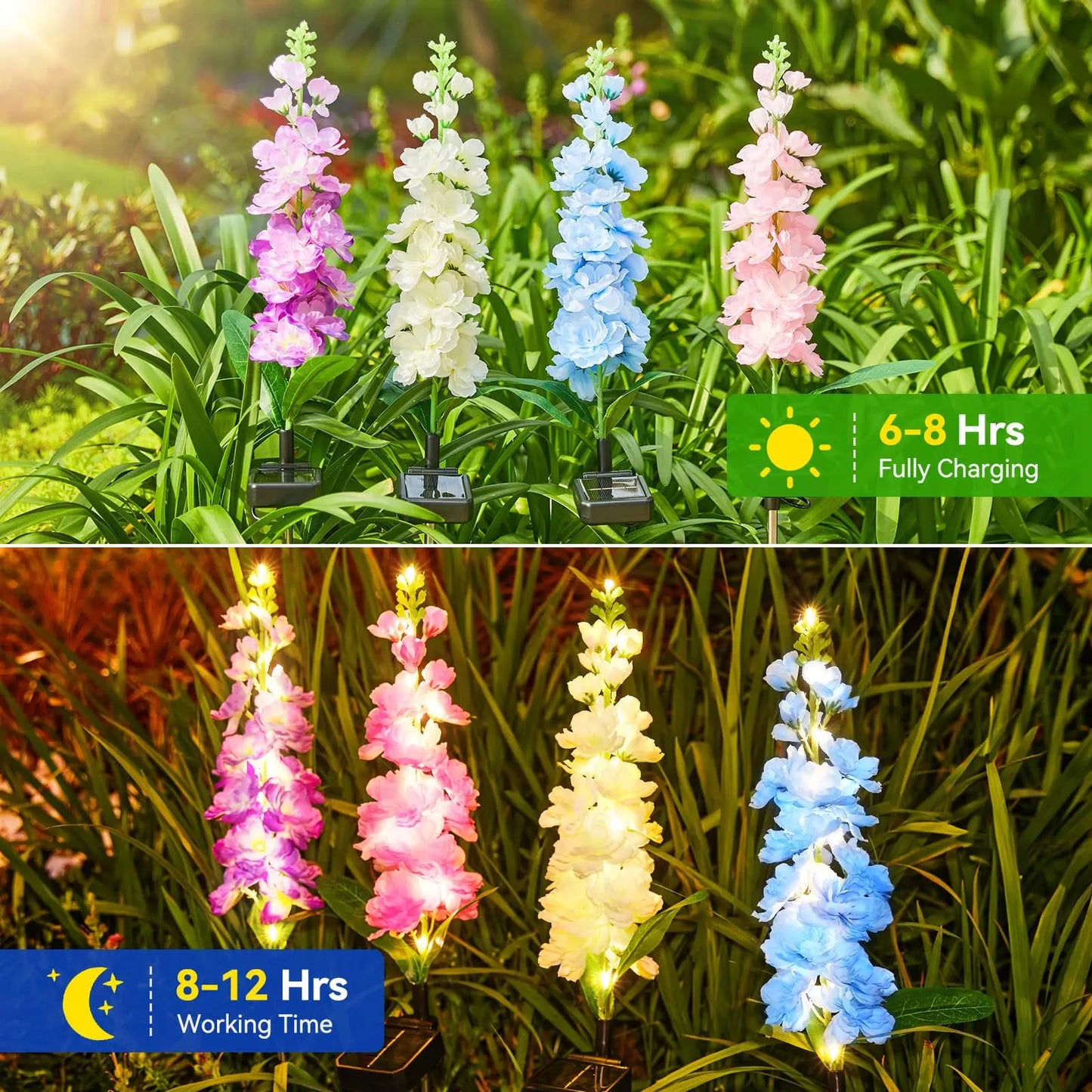 Solar Garden Lights LED Flower Waterproof Yard Decor