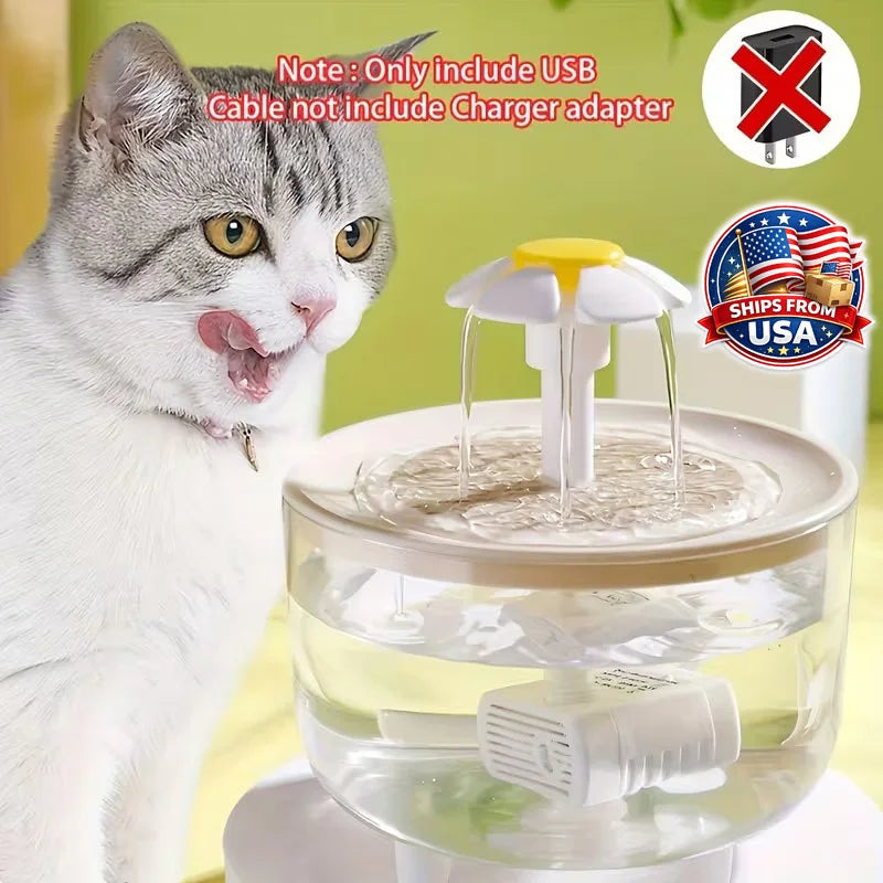 Automatic Pet Water Fountain For Cats And Dogs, Large Capacity, USB Powered