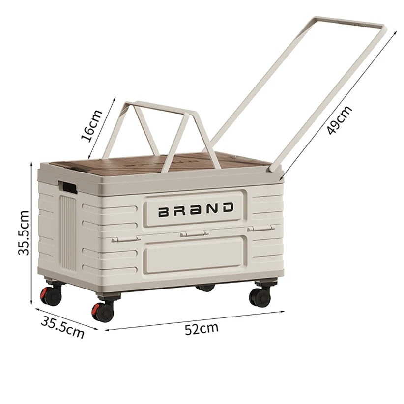 360 Degree Rotating Foldable Storage Cart With Heavy Duty Wheels