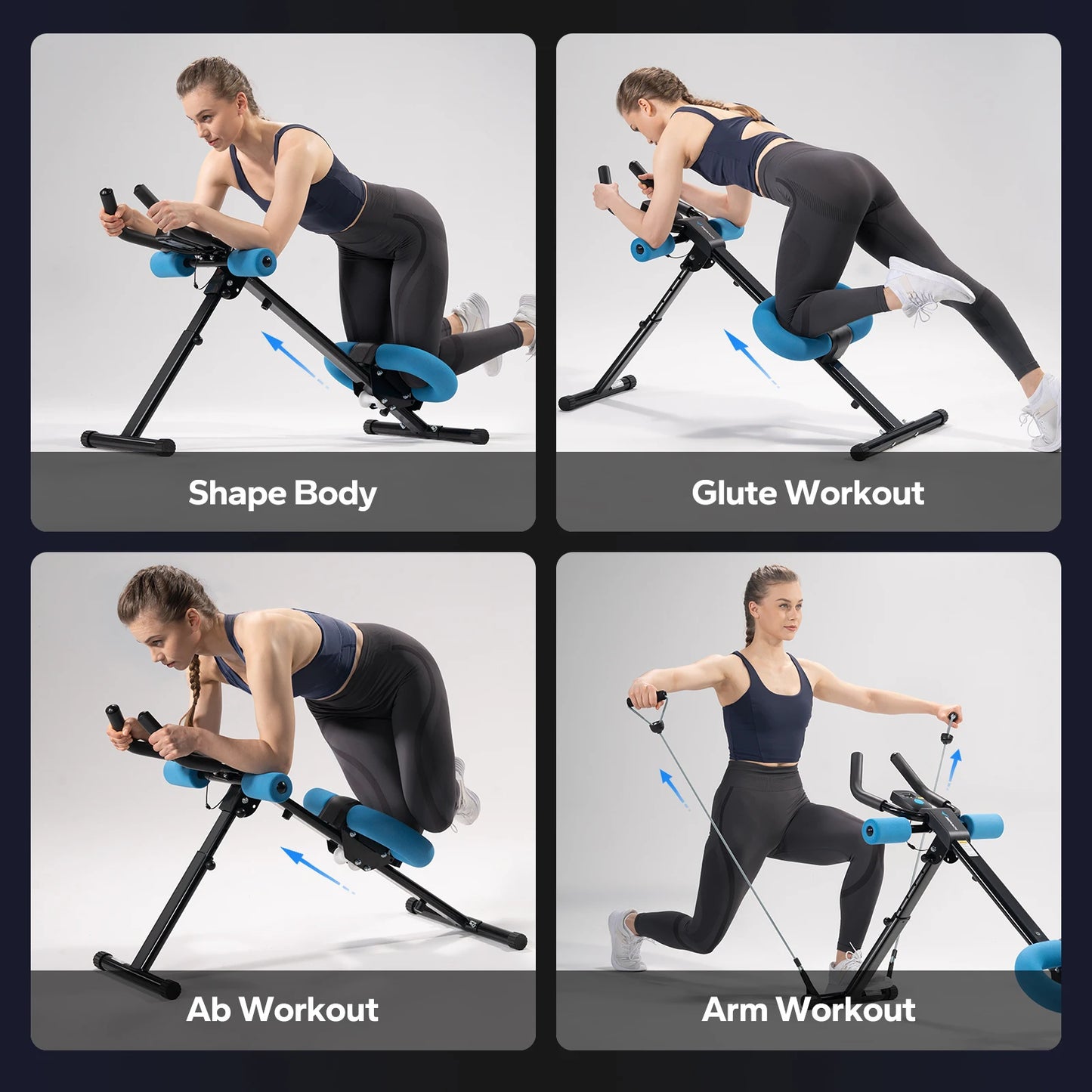 MERACH Ab Machine Adjustable Trainer Foldable Knee Protection