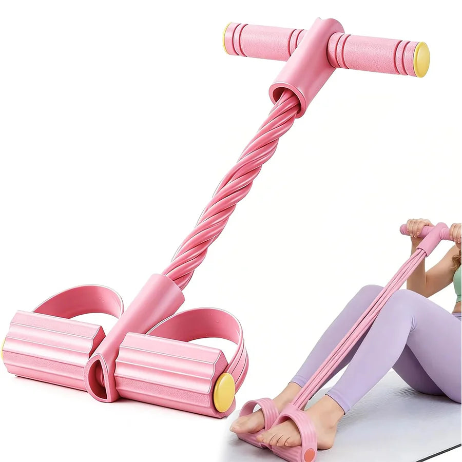 Pedal Resistance Band With Handles 6 Tube Home Workout Gear