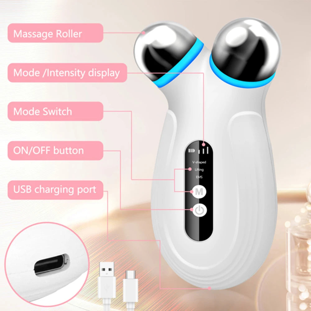 Microcurrent Facial Device For Skin Tightening And Absorption