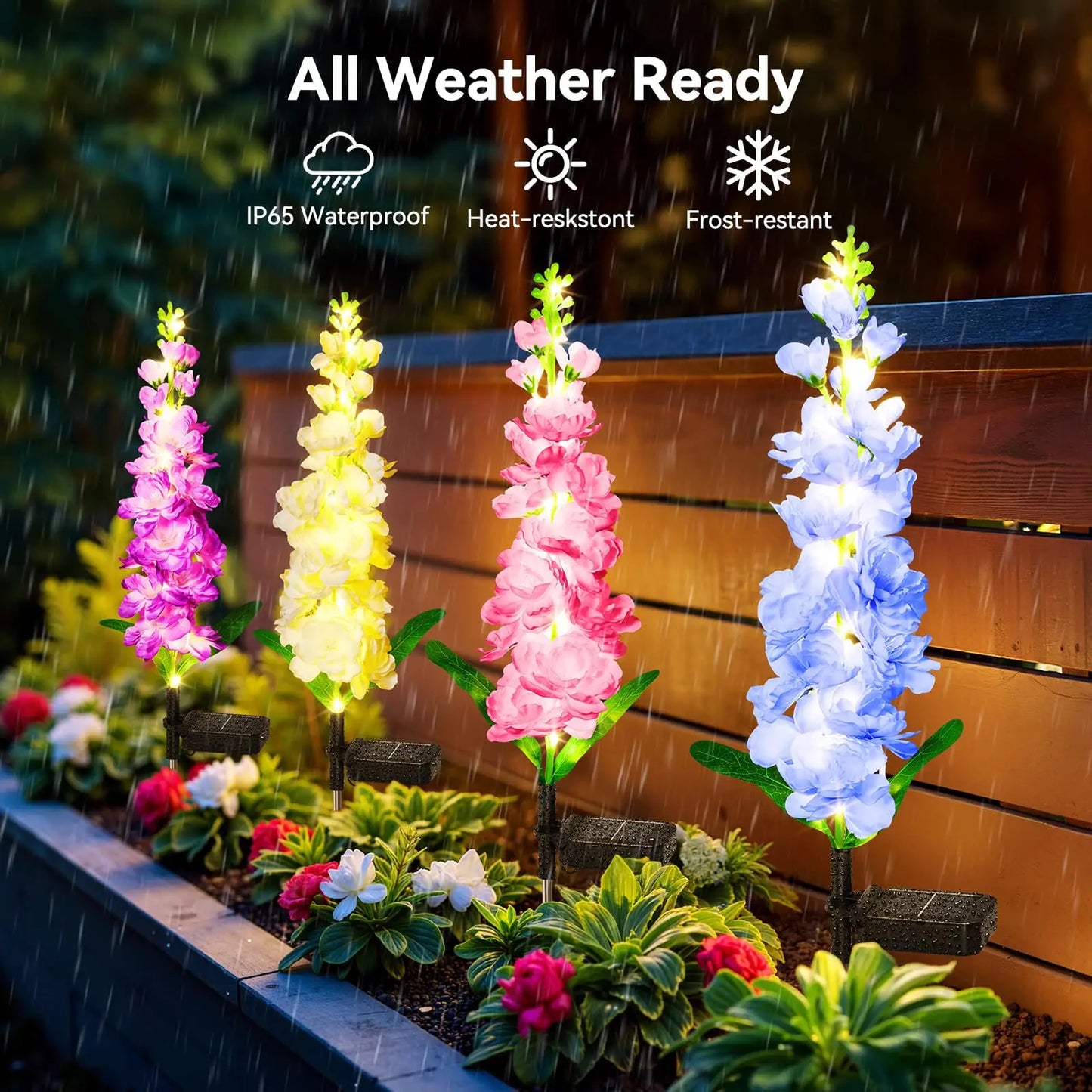 Solar Garden Lights LED Flower Waterproof Yard Decor
