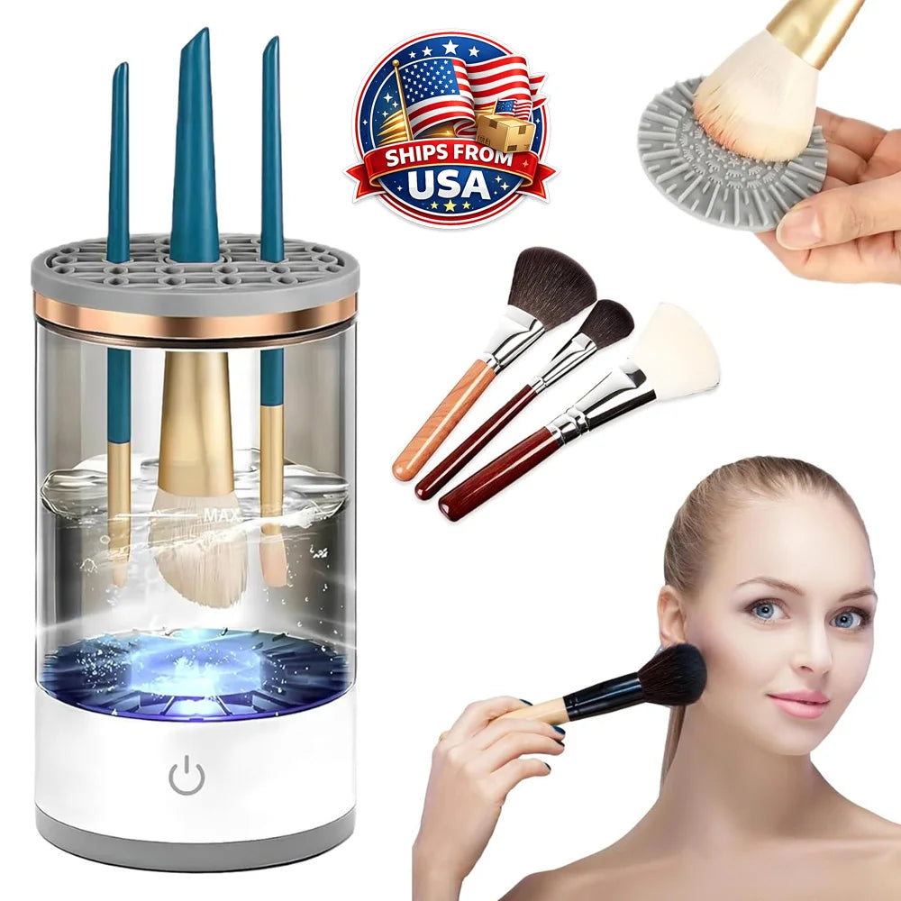 Electric Makeup Brush Cleaner Auto Spinning Machine For Deep Cleaning