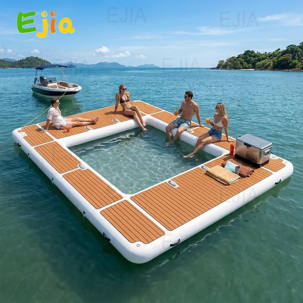 Ejia Inflatable Pool Floating Dock With Non Slip EVA Surface