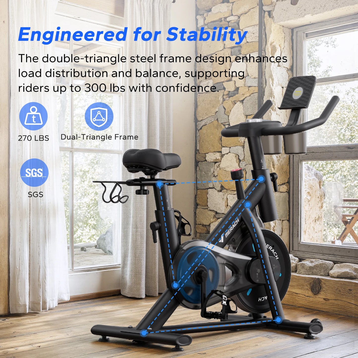 MERACH Exercise Bike With Magnetic Resistance And Exclusive App