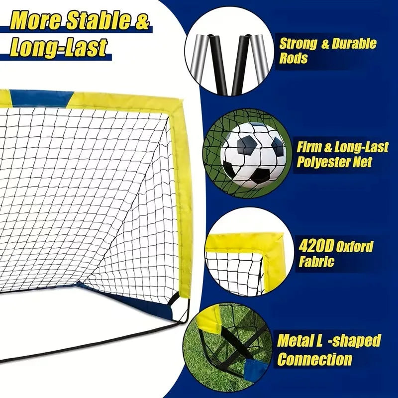 Portable Soccer Goals Set For Backyard Or Indoor Net