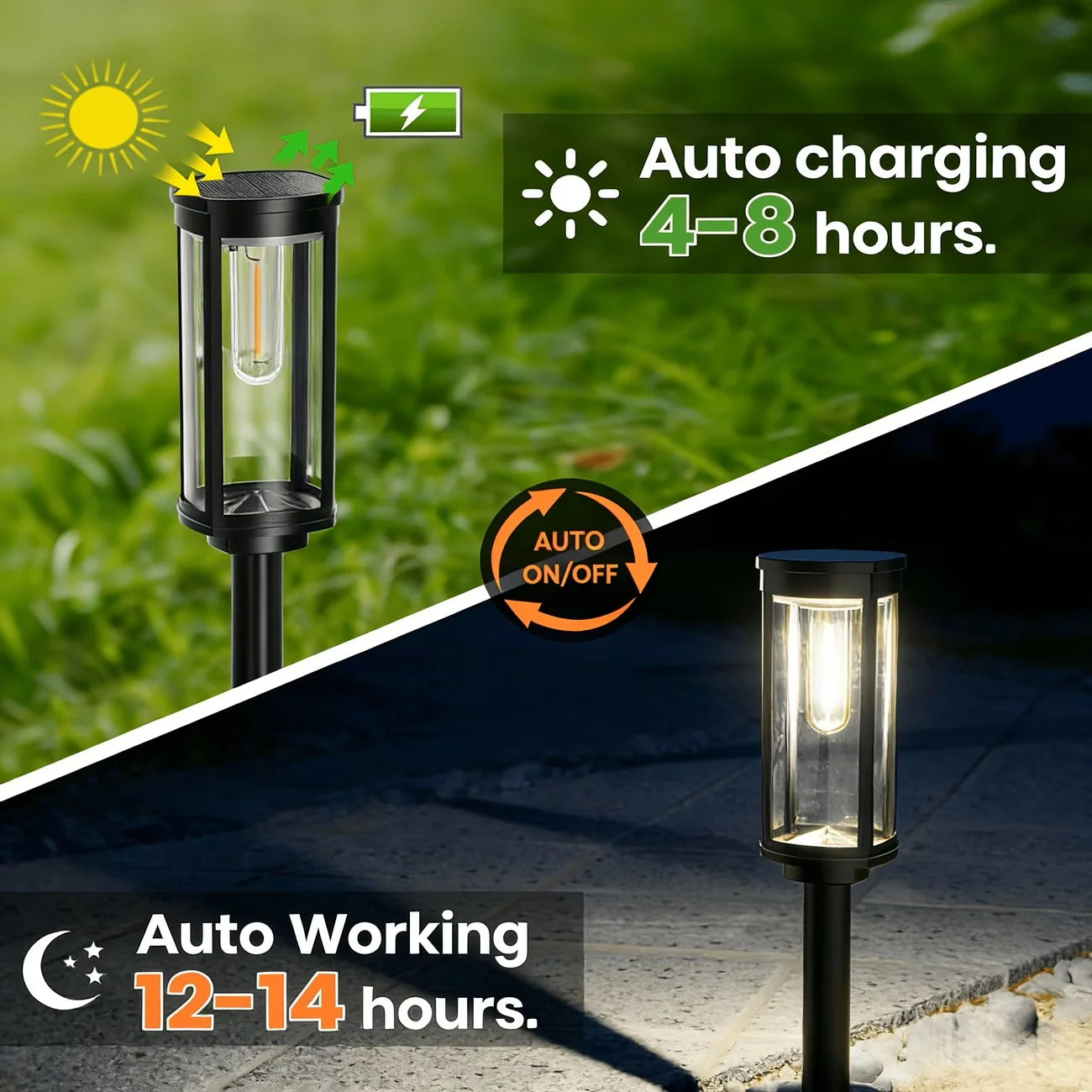 Solar Pathway Lights Outdoor IP65 Waterproof LED Landscape For Driveway