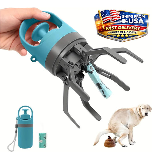No-Touch Dog Pooper Scooper With Waste Bag Holder