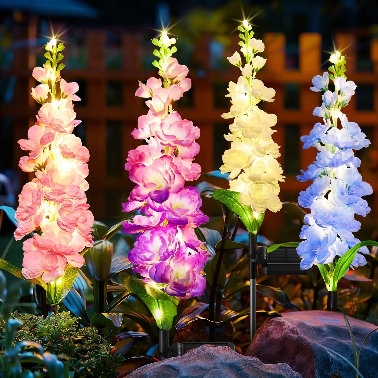 Solar Garden Lights LED Flower Waterproof Yard Decor