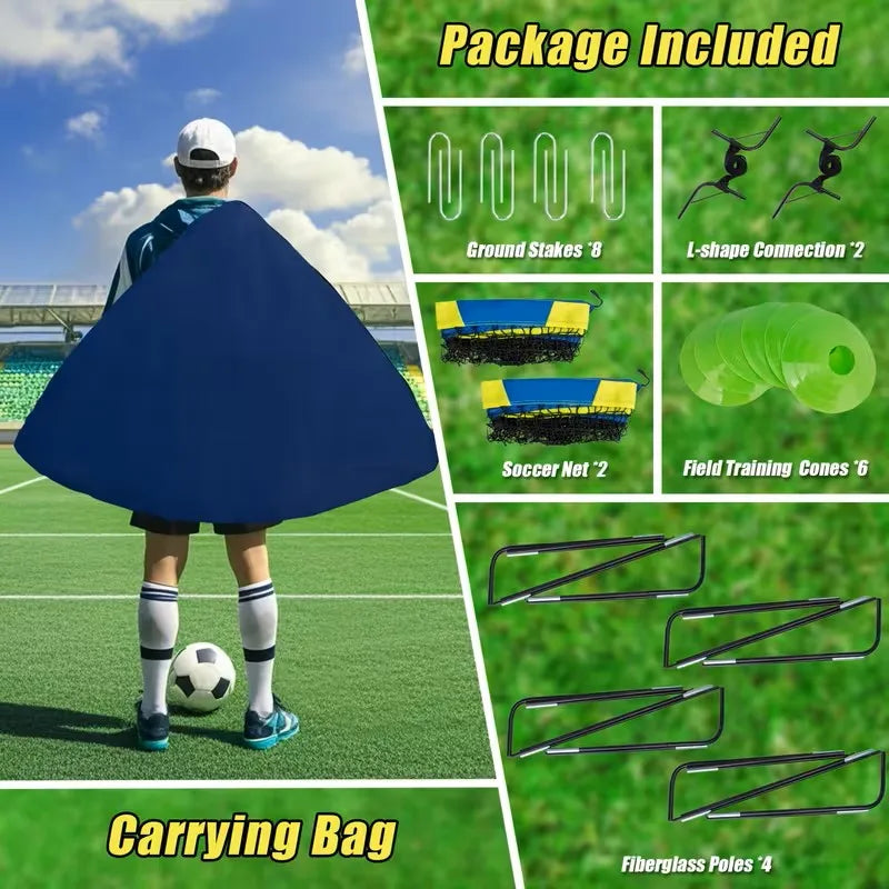 Portable Soccer Goals Set For Backyard Or Indoor Net