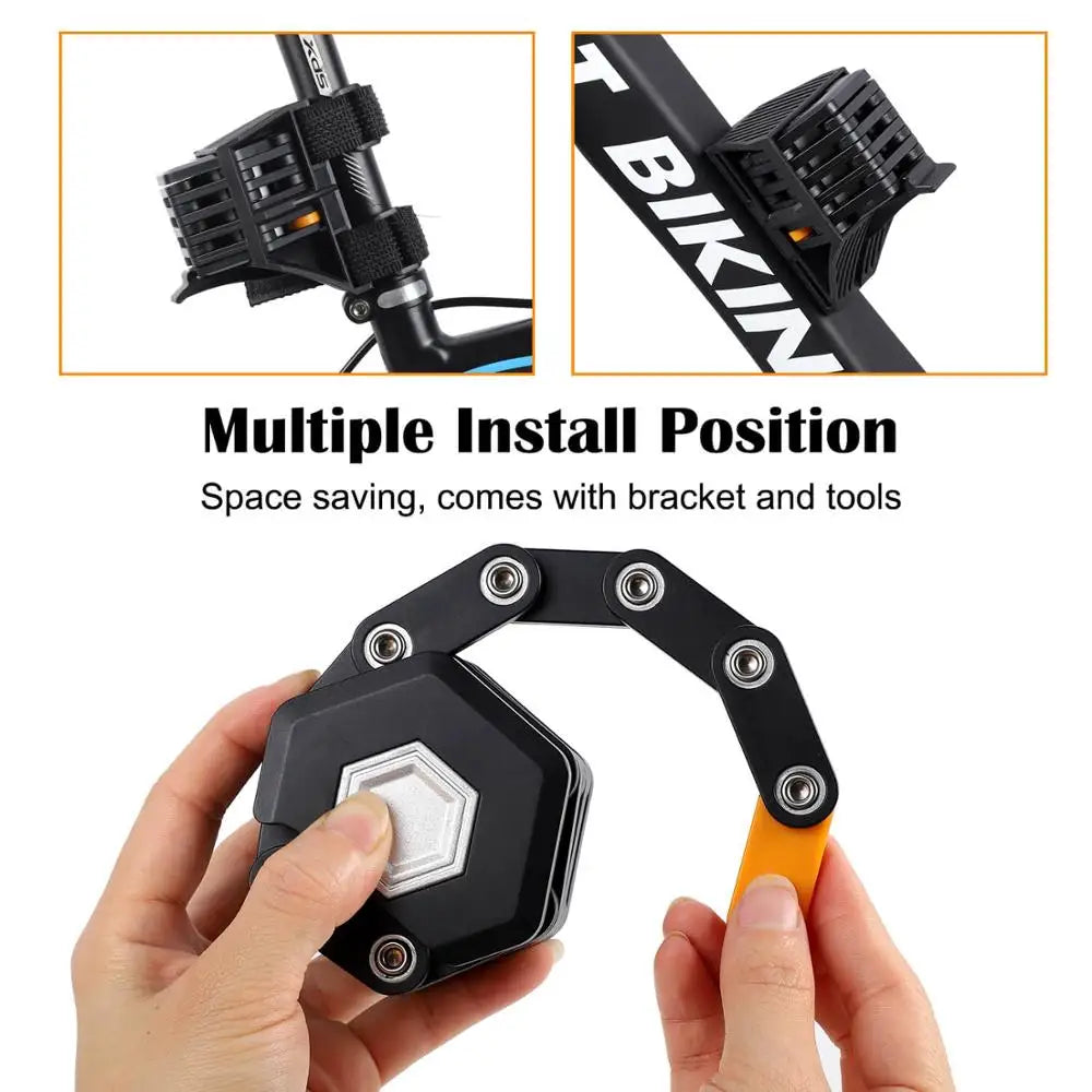 West Biking Foldable Bicycle Lock High Security Anti Theft