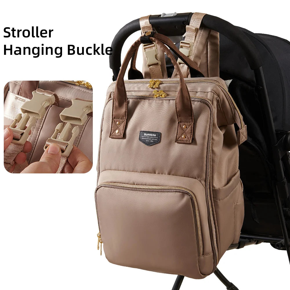 Sunveno Diaper Backpack Waterproof Travel Baby Bag with Multiple Compartments