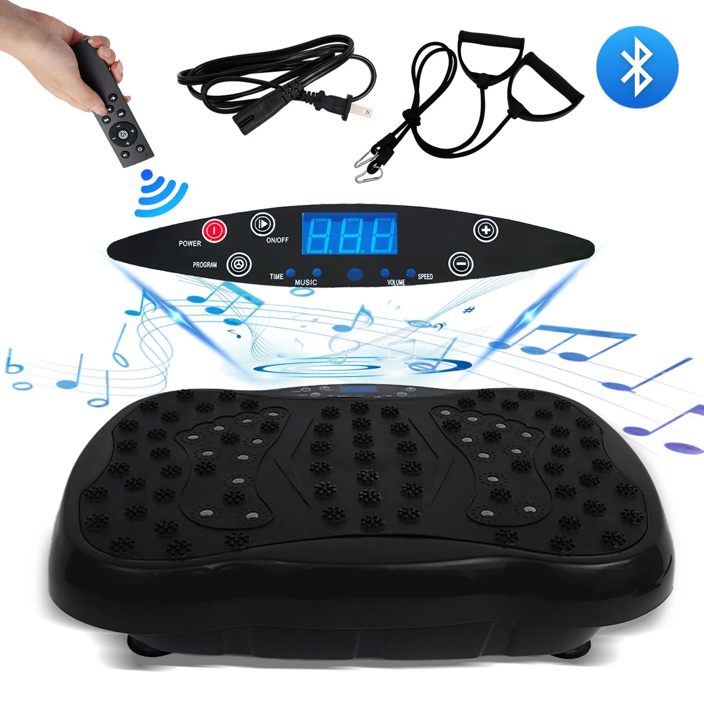 Vibration Plate Exercise Machine 330lbs Capacity With Resistance Bands Remote