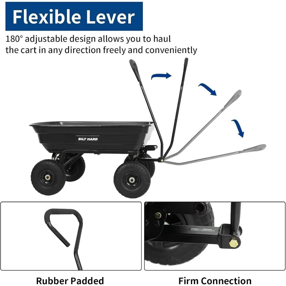 BILT HARD Yard Dump Cart With Rotating Handle