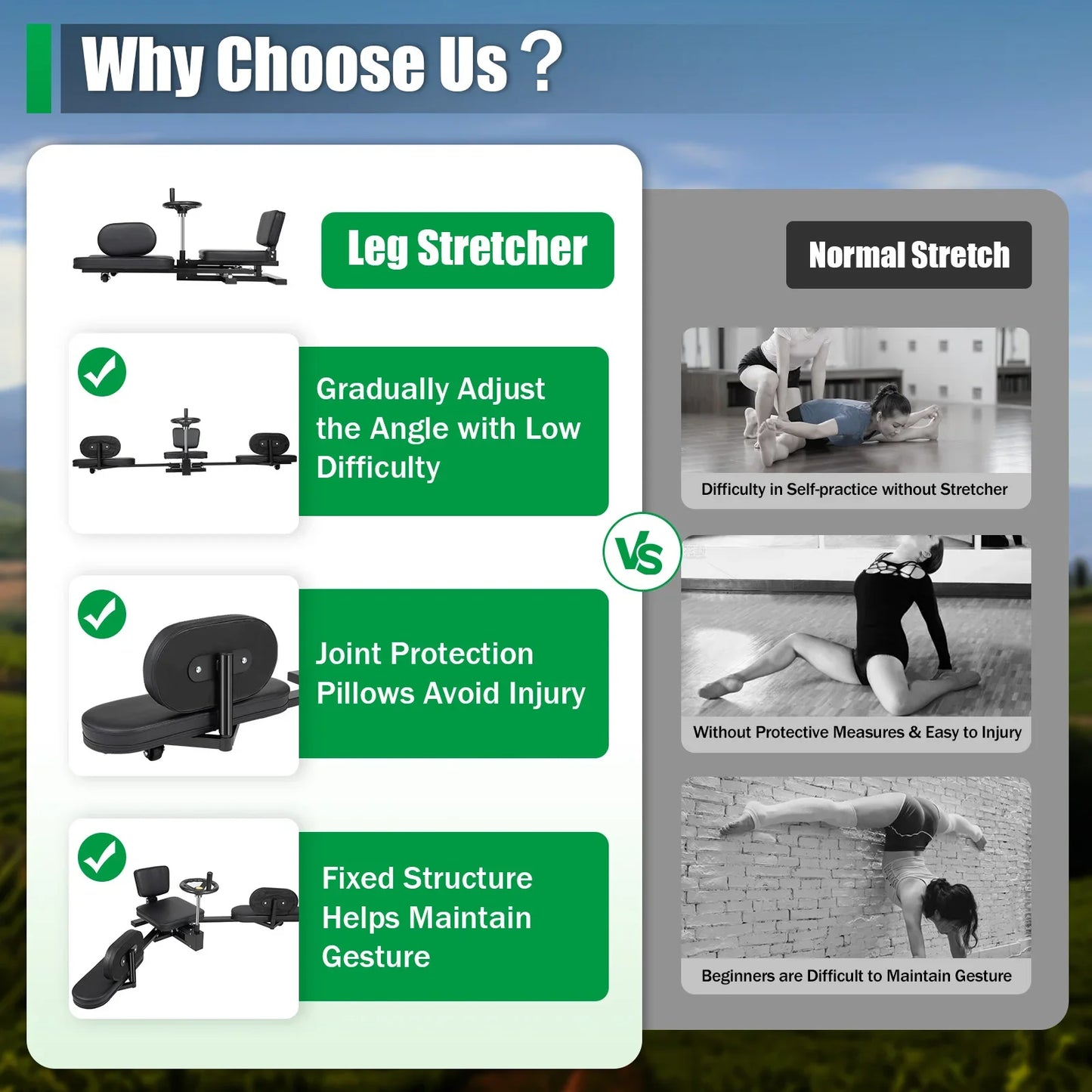 Leg Stretcher 3 Bar Spreader Machine For Flexibility