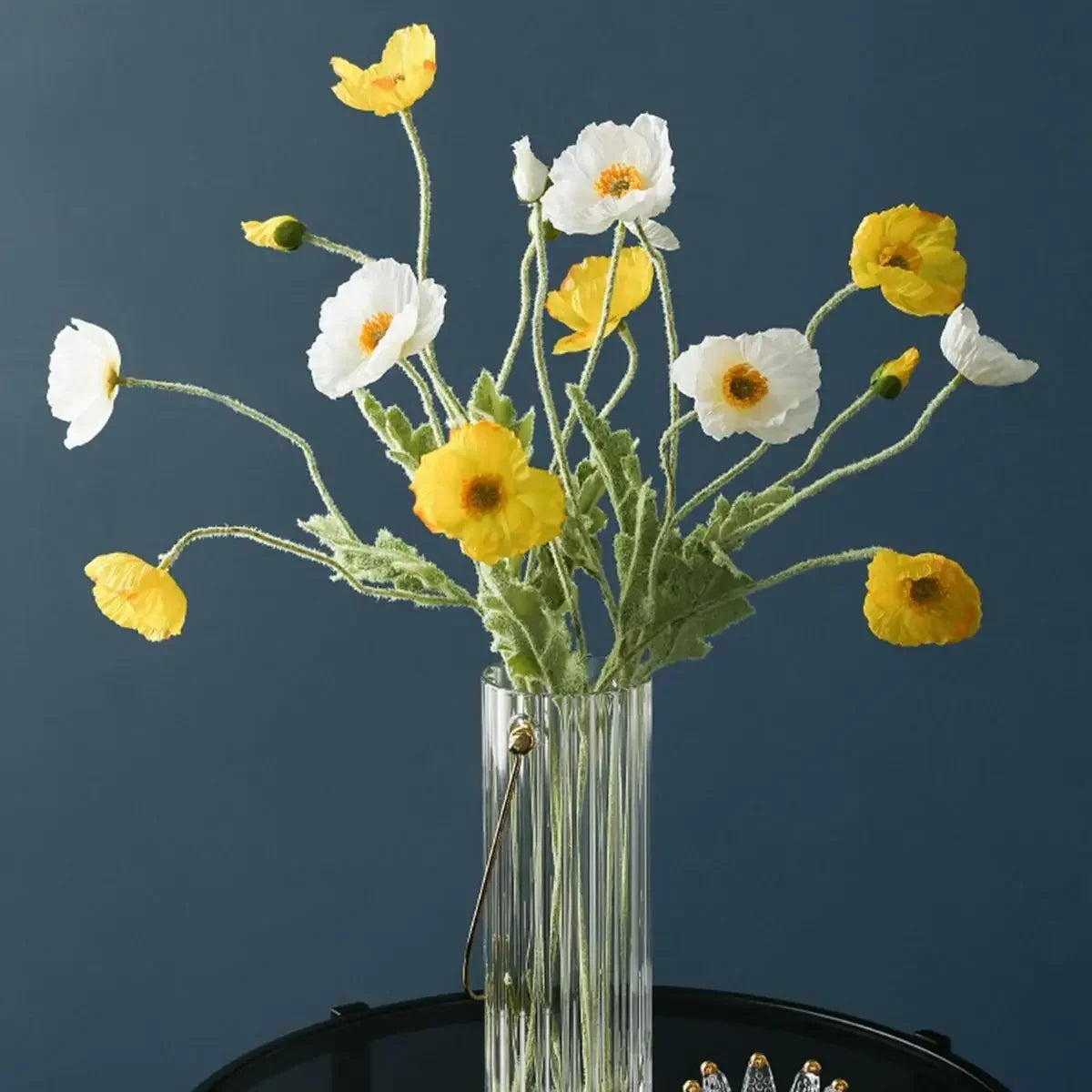 Artificial Poppy Flowers Bouquet Four-Head for Home Decor