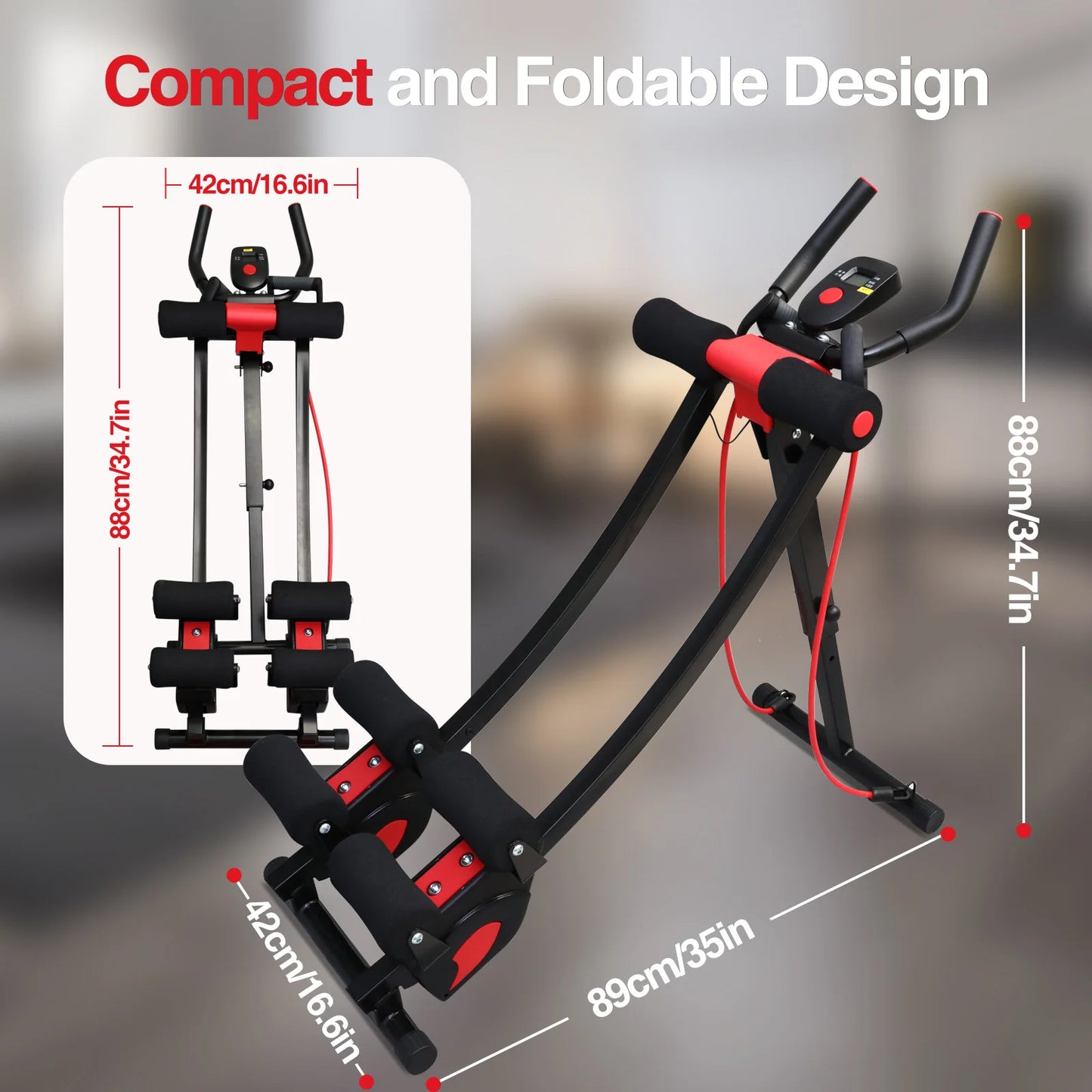 Dual Track Ab Machine And Ab Cruncher Foldable Home Gym