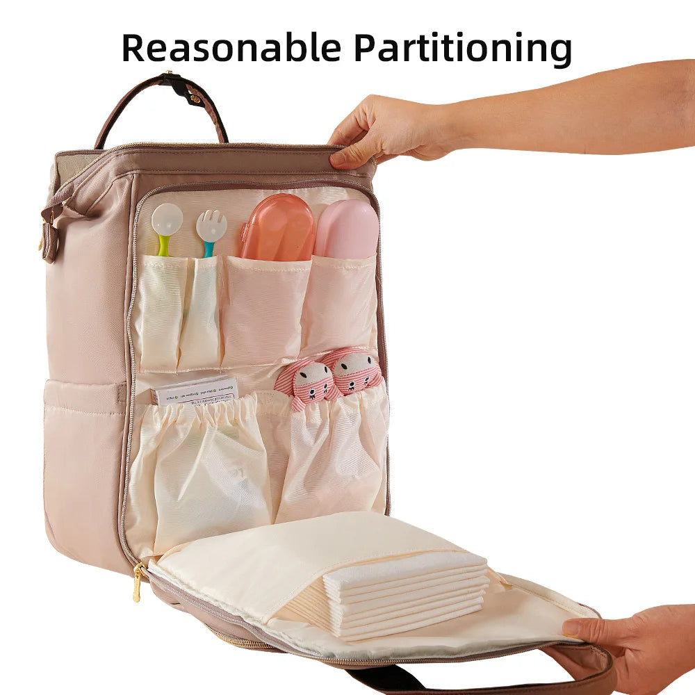 Sunveno Diaper Backpack Waterproof Travel Baby Bag with Multiple Compartments