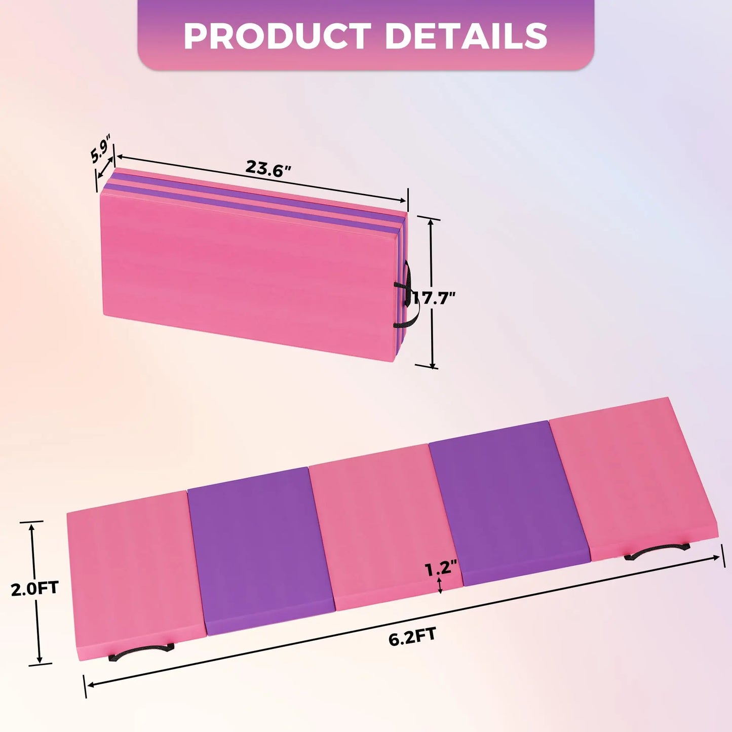 HiMISS Gymnastics Mats Premium EPE Foam Tumbling Pad Home Gym
