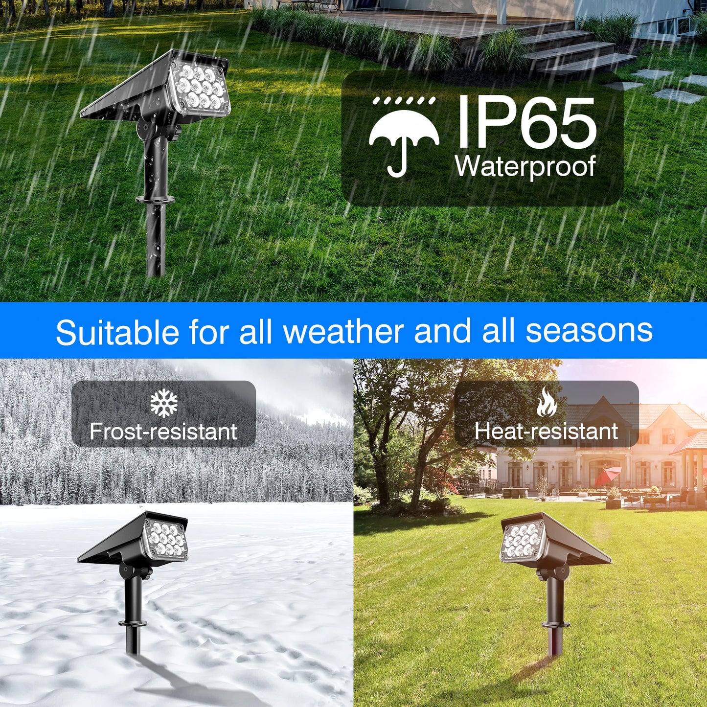 T-SUNRISE Solar LED Outdoor Light IP65 Waterproof Garden Wall