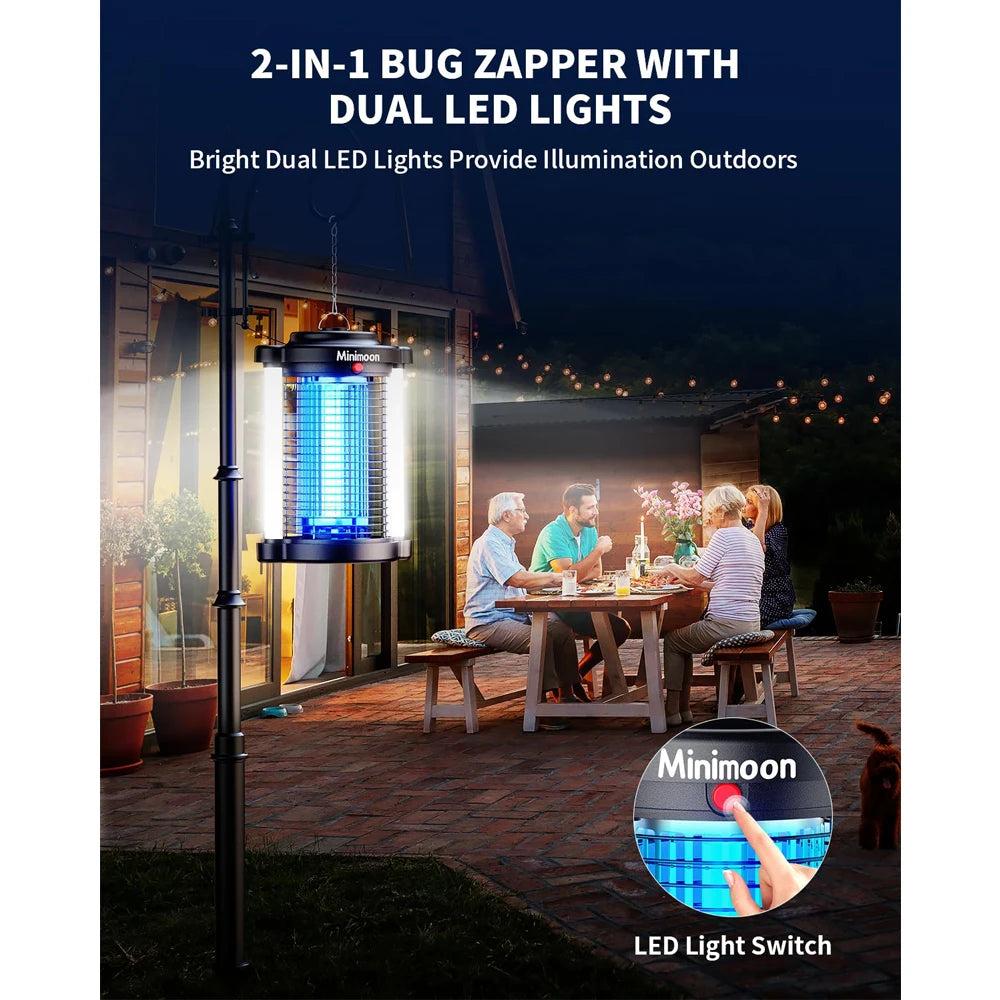 Minimoon Bug Zapper With Dual Led Lights IPX4 4200V 15W